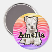 カスタムの丸いマグネット・レインボー・パピー。 マグネット (正面/裏面)