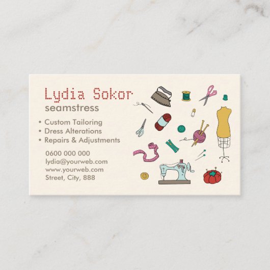 カスタムの仕立て及び改造 名刺 (正面)