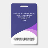 カスタムの企業の従業員バーコード紫 バッジ (裏面)