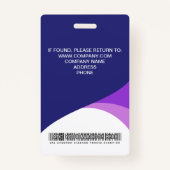 カスタムの企業の従業員バーコード紫 バッジ (裏面)