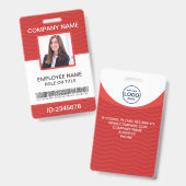 カスタムの企業の従業員バーコード赤バッジ バッジ (正面＆裏面)