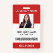 カスタムの企業の従業員バーコード赤バッジ バッジ (正面)