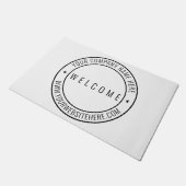 カスタムの会社ロゴスタンプ – ようこそ –  ドアマット (アングル)
