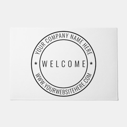 カスタムの会社ロゴスタンプ – ようこそ –  ドアマット (正面)
