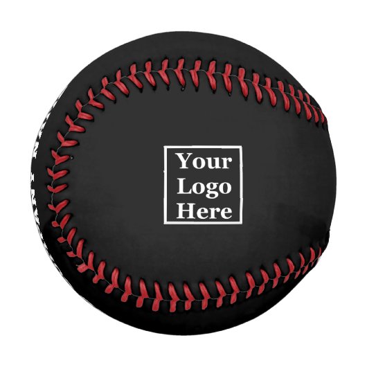 カスタムの会社名とロゴはこちら（黒） 野球ボール (正面左)