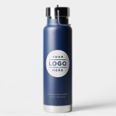 カスタムの会社名とロゴNavy Branded ウォーターボトル (左面)