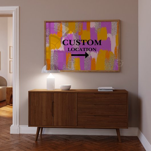 カスタムの位置名門私立校風の標識ドームデコーパープル/エール ポスター