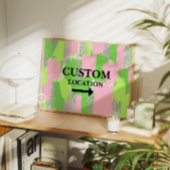 カスタムの位置名門私立校風の標識ドームデコールグリーン/ピンク ポスター