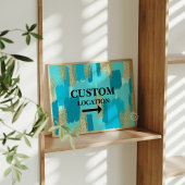 カスタムの位置名門私立校風の標識ドームデコールティール(緑がかった色)/青 ポスター