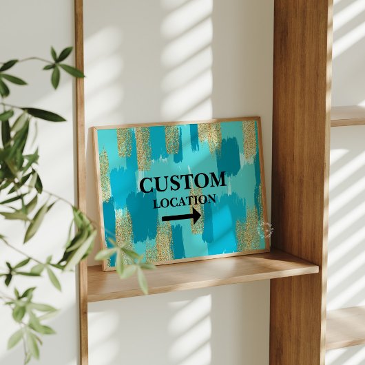 カスタムの位置名門私立校風の標識ドームデコールティール(緑がかった色)/青 ポスター