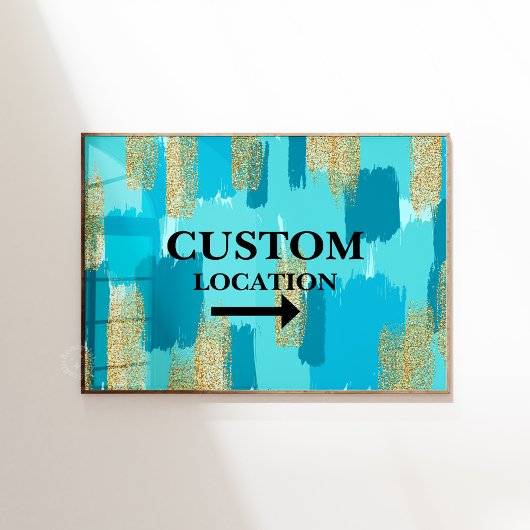 カスタムの位置名門私立校風の標識ドームデコールティール(緑がかった色)/青 ポスター