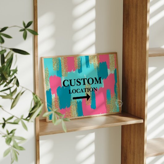 カスタムの位置名門私立校風の標識ドームデコールブルー/ピンク ポスター