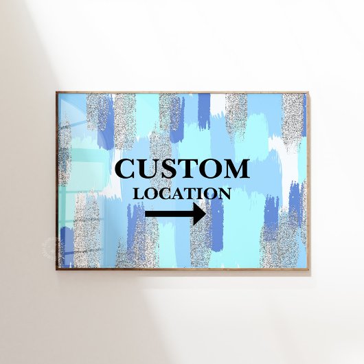 カスタムの位置名門私立校風の標識ドームデコールブルー ポスター