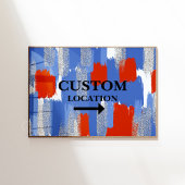 カスタムの位置名門私立校風の記号Dorm Decor Blue/Red ポスター