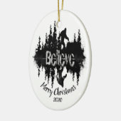 カスタムの信じサスカッチビッグ足凡例 セラミックオーナメント (左)