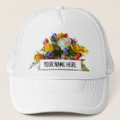 カスタムの個人用女性ハットフローラ花 キャップ (正面)