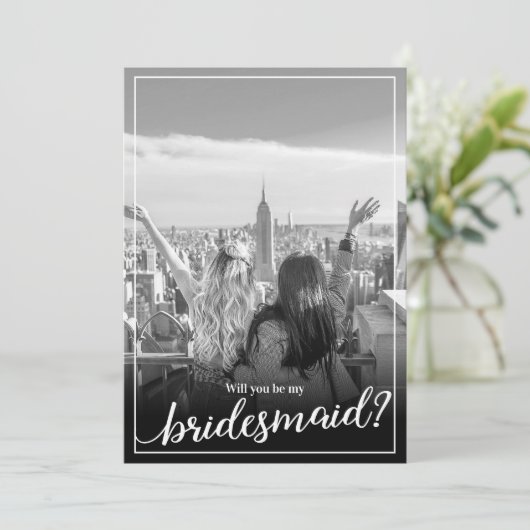 カスタムの写真が私の花嫁の付き添いに 招待状 (スタンド正面)