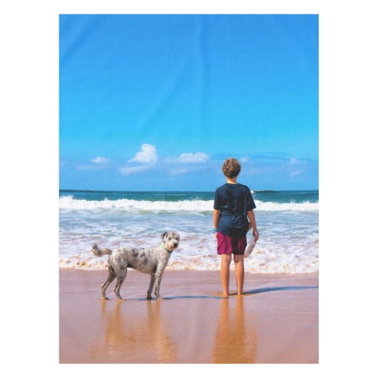 カスタムの写真でデザインを作れる – 愛するペット  テーブルクロス (正面)