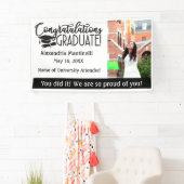 カスタムの写真とメッセージの白黒の卒業 横断幕 (インサイチュ)