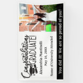 カスタムの写真とメッセージの白黒の卒業 横断幕 (縦)