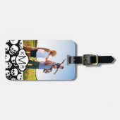 カスタムの写真とモノグラムスカル（黒） ラゲッジタグ (正面横)