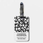 カスタムの写真とモノグラムスカル（黒） ラゲッジタグ (裏面縦)