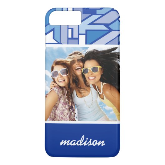 カスタムの写真と名前のジオメトリパターン2 Case-Mate iPhoneケース (裏面)