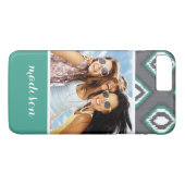 カスタムの写真と名前のジオメトリレトロイカットパターン Case-Mate iPhoneケース (裏面(横))