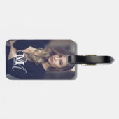 カスタムの写真と名前のタイポグラフィ ラゲッジタグ (裏面横)