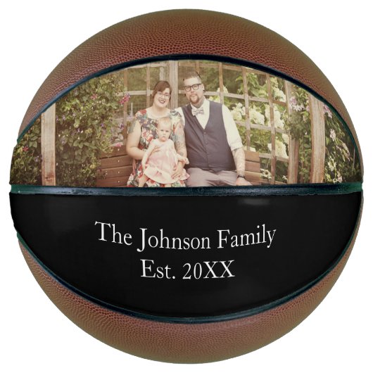 カスタムの写真と名前ファミリーの写真 バスケットボール (正面)