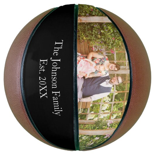 カスタムの写真と名前ファミリーの写真 バスケットボール (縦)