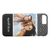 カスタムの写真と名前六角形の幾何学模様 Case-Mate iPhoneケース (裏面(横))