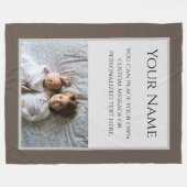 カスタムの写真と名前(Brown) フリースブランケット (正面(横))