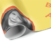 カスタムの写真と挨拶(黄色) ラッピングペーパー (ロールコーナー)