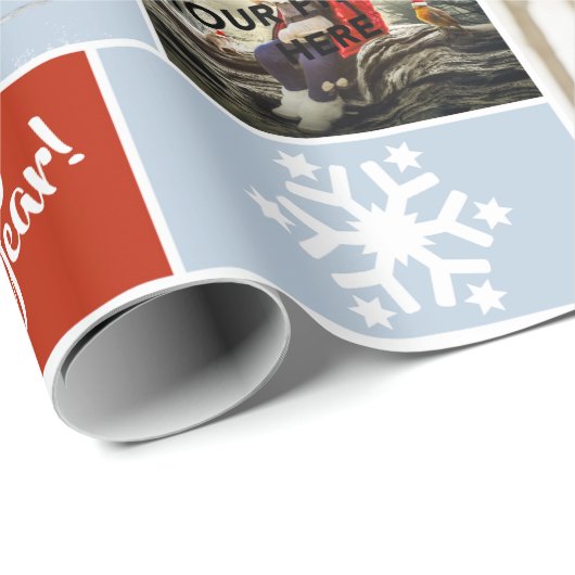 カスタムの写真と文字にかわいいサンタマウス ラッピングペーパー (ロールコーナー)