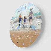 カスタムの写真と文字の時計 – あなたの家族のデザイン ラージ壁時計 (傾斜)