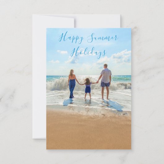 カスタムの写真と文字サマーホリデーズカード (裏面)