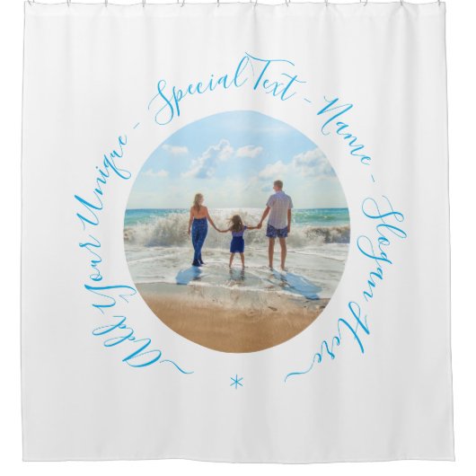 カスタムの写真と文字 – お客様のデザイン – スペシャル  シャワーカーテン (正面)
