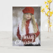 カスタムの写真と文字。メリークリスマス. カード (黄色い花)