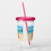 カスタムの写真と文字 – ユアユアラウンデザイン – 休暇 アクリルタンブラー (左)