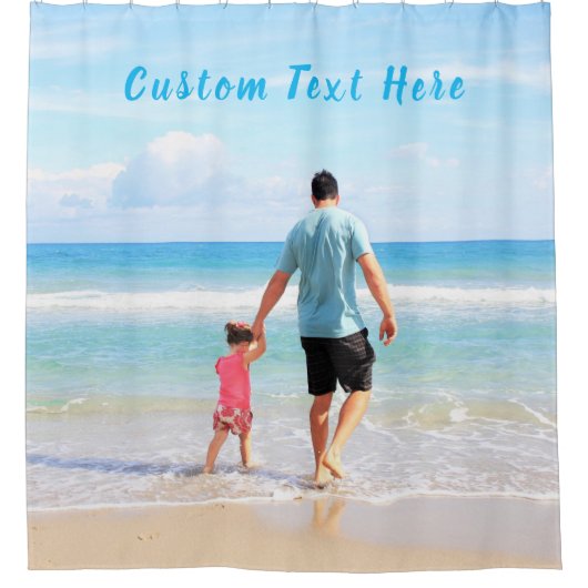 カスタムの写真と文字 – 独自のデザイン-パパ シャワーカーテン (正面)