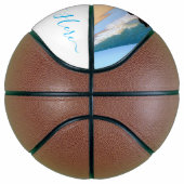 カスタムの写真と文字 – 自分のデザイン – かわいい バスケットボール (右)