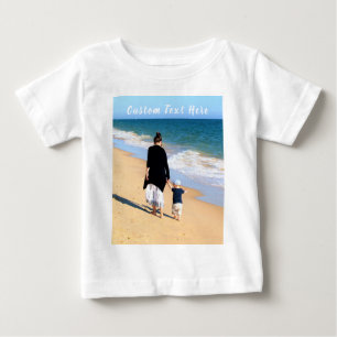 カスタムの写真と文字 – 自分のデザイン – かわいい ベビーTシャツ