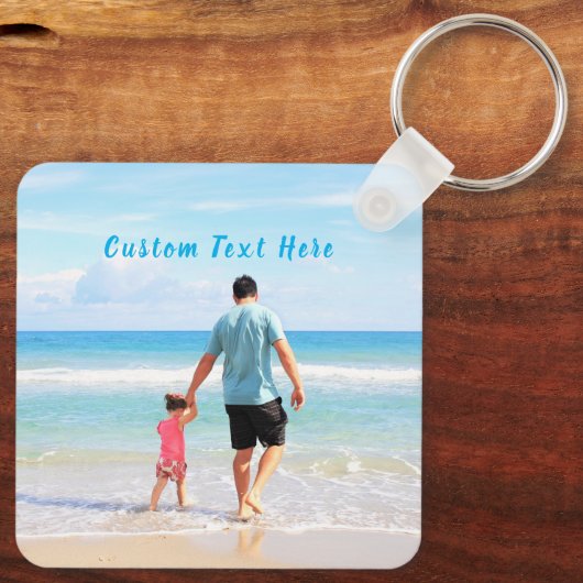 カスタムの写真と文字 – 自分のデザイン-パパ キーホルダー (裏面)