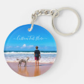 カスタムの写真と文字 – 自分のデザイン – ペット キーホルダー (裏面)