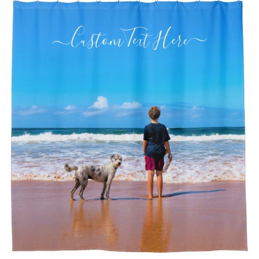 カスタムの写真と文字 – 自分のデザイン – ペット   シャワーカーテン (正面)