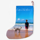 カスタムの写真と文字 – 自分のデザイン – ペット   スモールクリスマスストッキング (裏面)