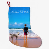 カスタムの写真と文字 – 自分のデザイン – ペット   スモールクリスマスストッキング (正面)