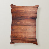 カスタムの写真コラージュ再生木材 アクセントクッション (裏面(縦))