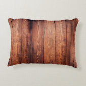 カスタムの写真コラージュ再生木材 アクセントクッション (裏面)